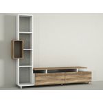Casa si Gradina - Mobilier - Comode si corpuri - Comode - Comoda tv, Hanah Home, pal melaminat, alb si nuc, 160x166.7x29.5 cm - Infinity.ro