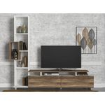 Casa si Gradina - Mobilier - Comode si corpuri - Comode - Comoda tv, Hanah Home, pal melaminat, alb si nuc, 160x166.7x29.5 cm - Infinity.ro
