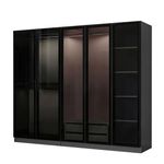 Casa si Gradina - Mobilier - Dulapuri si sifoniere - Sifoniere - Sifonier, Hanah Home, pal melaminat, antracit si negru, 225x52x210 cm - Infinity.ro