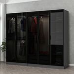 Casa si Gradina - Mobilier - Dulapuri si sifoniere - Sifoniere - Sifonier, Hanah Home, pal melaminat, antracit si negru, 225x52x210 cm - Infinity.ro