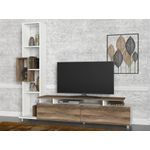 Casa si Gradina - Mobilier - Comode si corpuri - Comode - Comoda tv, Hanah Home, pal melaminat, alb si nuc, 160x166.7x29.5 cm - Infinity.ro