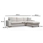 Casa si Gradina - Mobilier - Canapele si coltare - Coltare - Coltar, Hanah Home, lemn de fag si pal, alb, 270x194x95 cm - Infinity.ro