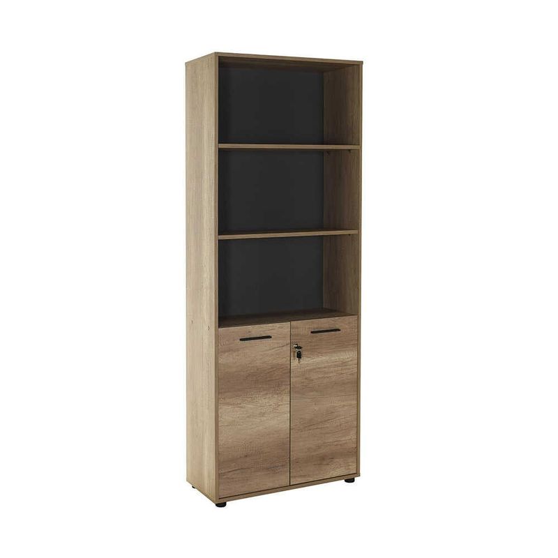 Casa si Gradina - Mobilier - Biblioteci si rafturi - Biblioteci - Biblioteca, Hanah Home, pal melaminat, nuc deschis, 72x34x187 cm, 479ADR1314 - Infinity.ro