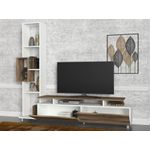 Casa si Gradina - Mobilier - Comode si corpuri - Comode - Comoda tv, Hanah Home, pal melaminat, alb si nuc, 160x166.7x29.5 cm - Infinity.ro