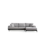 Casa si Gradina - Mobilier - Canapele si coltare - Coltare - Coltar, Hanah Home, lemn de fag si pal, gri, 280x170x98 cm - Infinity.ro