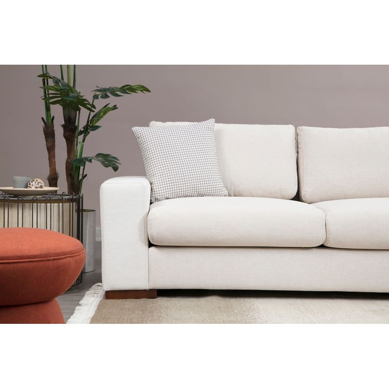 Casa si Gradina - Mobilier - Canapele si coltare - Coltare - Coltar, Hanah Home, lemn de fag si pal, alb, 270x194x95 cm - Infinity.ro