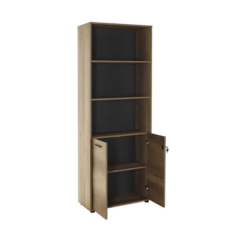 Casa si Gradina - Mobilier - Biblioteci si rafturi - Biblioteci - Biblioteca, Hanah Home, pal melaminat, nuc deschis, 72x34x187 cm, 479ADR1314 - Infinity.ro