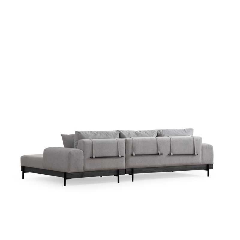Casa si Gradina - Mobilier - Canapele si coltare - Coltare - Coltar, Hanah Home, lemn de fag si pal, gri, 280x170x98 cm - Infinity.ro