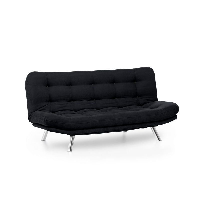Casa si Gradina - Mobilier - Canapele si coltare - Canapele - Canapea extensibila, Hanah Home, metal, stofa poliester, negru, 200x95x105 cm - Infinity.ro