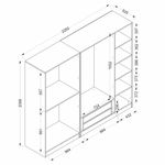 Casa si Gradina - Mobilier - Dulapuri si sifoniere - Sifoniere - Sifonier, Hanah Home, pal melaminat, antracit si negru, 225x52x210 cm - Infinity.ro