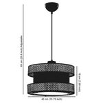 Casa si Gradina - Corpuri si surse de iluminat - Lustre si pendule - Candelabru, Opviq, metal si bumbac, gri si antracit, 40x40x65 cm - Infinity.ro