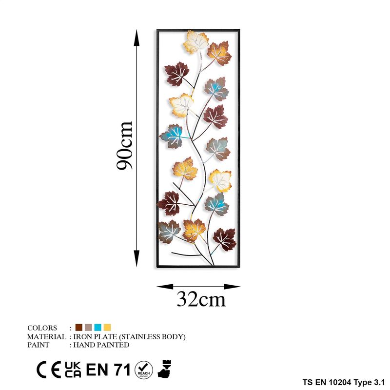 Casa si Gradina - Decoratiuni - Decoratiuni perete - Accesoriu decorativ de perete, Wallxpert, metal, multicolor, 32x90 cm, 930DYU1206 - Infinity.ro