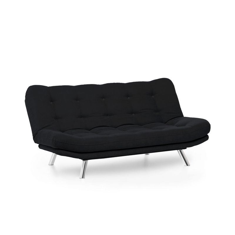 Casa si Gradina - Mobilier - Canapele si coltare - Canapele - Canapea extensibila, Hanah Home, metal, stofa poliester, negru, 200x95x105 cm - Infinity.ro