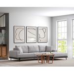 Casa si Gradina - Mobilier - Canapele si coltare - Coltare - Coltar, Hanah Home, lemn de fag si pal, gri, 280x170x98 cm - Infinity.ro