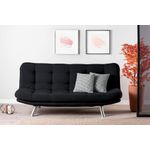 Casa si Gradina - Mobilier - Canapele si coltare - Canapele - Canapea extensibila, Hanah Home, metal, stofa poliester, negru, 200x95x105 cm - Infinity.ro
