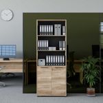 Casa si Gradina - Mobilier - Biblioteci si rafturi - Biblioteci - Biblioteca, Hanah Home, pal melaminat, nuc deschis, 72x34x187 cm, 479ADR1314 - Infinity.ro