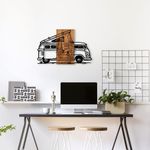 Casa si Gradina - Decoratiuni - Decoratiuni perete - Accesoriu decorativ de perete, Wallxpert, lemn si metal, nuc si negru, 90x58 cm - Infinity.ro