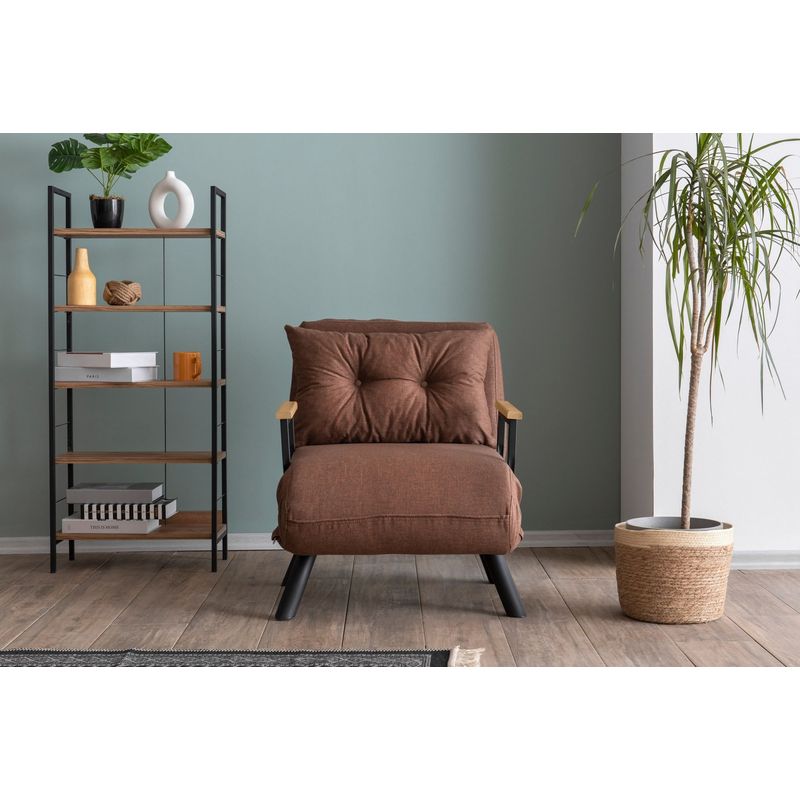 Casa si Gradina - Mobilier - Canapele si coltare - Canapele - Canapea extensibila, Hanah Home, metal, in, maro deschis, 175x60 cm - Infinity.ro
