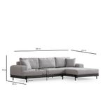 Casa si Gradina - Mobilier - Canapele si coltare - Coltare - Coltar, Hanah Home, lemn de fag si pal, gri, 280x170x98 cm - Infinity.ro