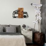 Casa si Gradina - Decoratiuni - Decoratiuni perete - Accesoriu decorativ de perete, Wallxpert, lemn si metal, nuc si negru, 90x58 cm - Infinity.ro