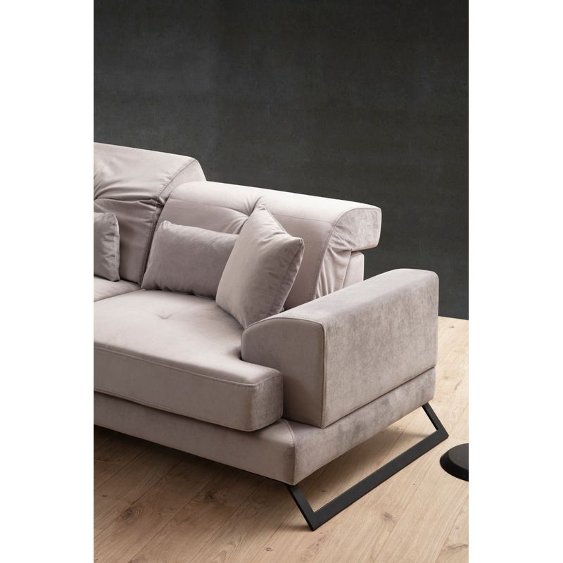 Casa si Gradina - Mobilier - Canapele si coltare - Coltare - Coltar, Hanah Home, textil, gri deschis, 304x190x100 cm - Infinity.ro