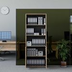 Casa si Gradina - Mobilier - Biblioteci si rafturi - Biblioteci - Biblioteca, Hanah Home, pal melaminat, nuc deschis, 72x34x187 cm, 479ADR1314 - Infinity.ro