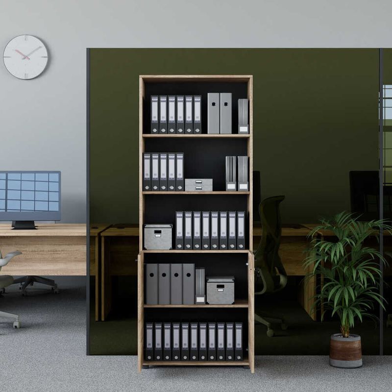 Casa si Gradina - Mobilier - Biblioteci si rafturi - Biblioteci - Biblioteca, Hanah Home, pal melaminat, nuc deschis, 72x34x187 cm, 479ADR1314 - Infinity.ro