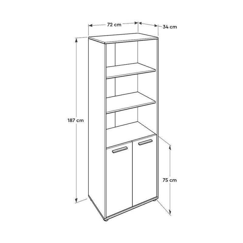 Casa si Gradina - Mobilier - Biblioteci si rafturi - Biblioteci - Biblioteca, Hanah Home, pal melaminat, nuc deschis, 72x34x187 cm, 479ADR1314 - Infinity.ro