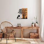 Casa si Gradina - Decoratiuni - Decoratiuni perete - Accesoriu decorativ de perete, Wallxpert, lemn si metal, nuc si negru, 59x58 cm, 899SKL2406 - Infinity.ro