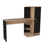 Casa si Gradina - Mobilier - Mese si birouri - Birouri - Birou de studiu, Hanah Home, pal melaminat, pin atlantic si negru, 152.3x40x120 cm - Infinity.ro