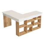 Casa si Gradina - Mobilier - Mese si birouri - Birouri - Birou de studiu, Hanah Home, pal melaminat, pin atlantic si alb, 129x120x72 cm - Infinity.ro
