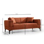Casa si Gradina - Mobilier - Canapele si coltare - Canapele - Canapea 2 locuri, Atelier Del Sofa, lemn fag si pal, rosu tigla, 170x85x77 cm - Infinity.ro
