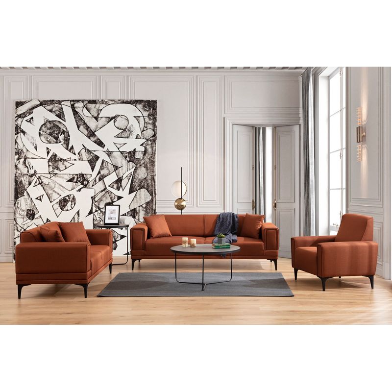 Casa si Gradina - Mobilier - Canapele si coltare - Canapele - Canapea 2 locuri, Atelier Del Sofa, lemn fag si pal, rosu tigla, 170x85x77 cm - Infinity.ro