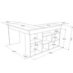 Casa si Gradina - Mobilier - Mese si birouri - Birouri - Birou de studiu, Hanah Home, pal melaminat, pin atlantic si alb, 129x120x72 cm - Infinity.ro