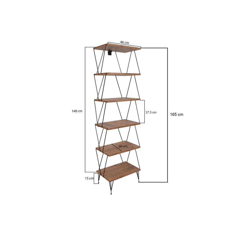 Casa si Gradina - Mobilier - Biblioteci si rafturi - Biblioteci - Biblioteca, Hanah Home, pal melaminat, pin, 48x31x165 cm - Infinity.ro