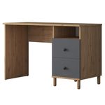 Casa si Gradina - Mobilier - Mese si birouri - Birouri - Birou de studiu, Hanah Home, pal melaminat, nuc si antracit, 120x50x161.8 cm - Infinity.ro
