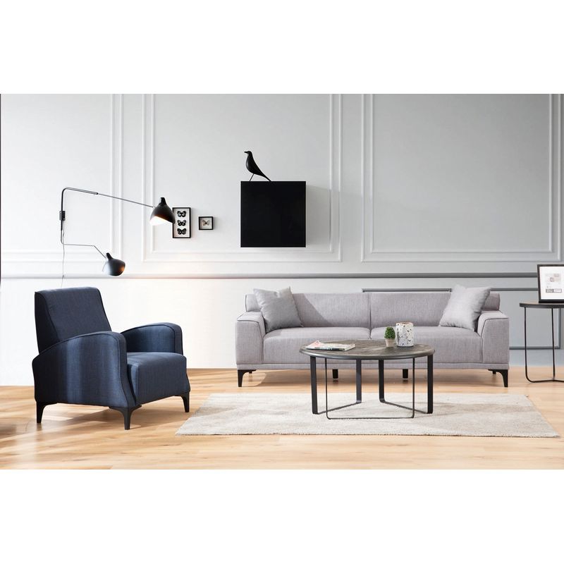 Casa si Gradina - Mobilier - Canapele si coltare - Canapele - Canapea 3 locuri, Atelier Del Sofa, lemn fag si pal, gri deschis, 215x87x86 cm - Infinity.ro