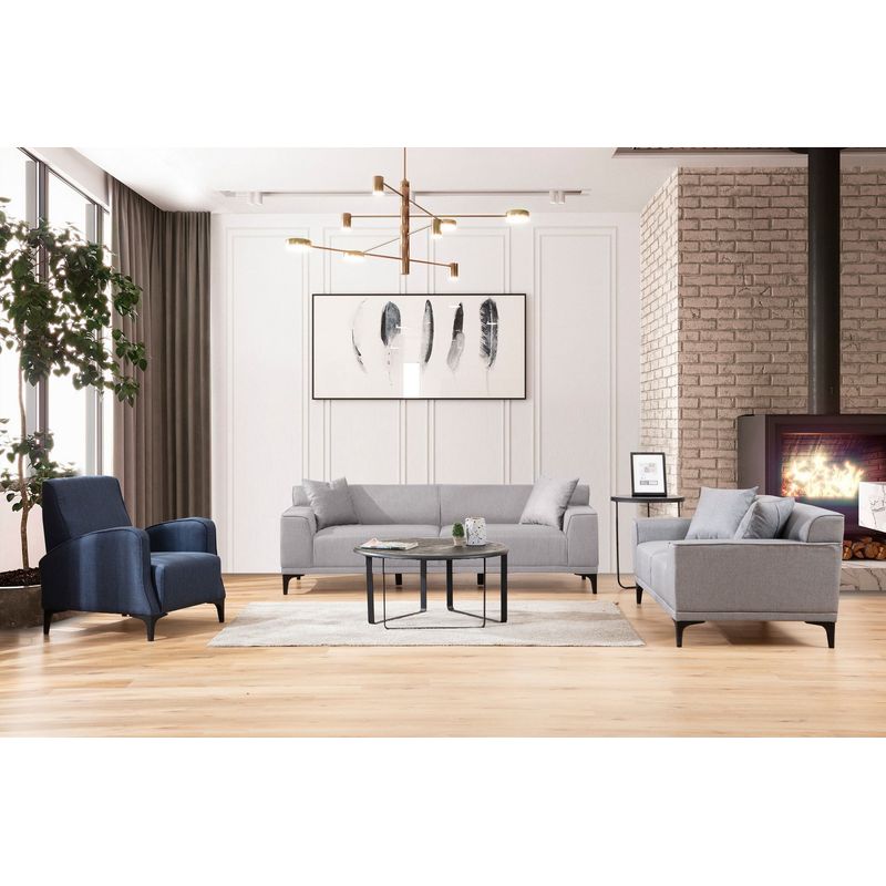 Casa si Gradina - Mobilier - Canapele si coltare - Canapele - Canapea 3 locuri, Atelier Del Sofa, lemn fag si pal, gri deschis, 215x87x86 cm - Infinity.ro