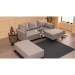 Casa si Gradina - Mobilier - Canapele si coltare - Coltare - Coltar extensibil, Hanah Home, lemn si mdf, crem, 205x140x85 cm - Infinity.ro