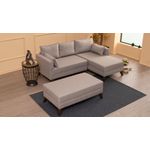Casa si Gradina - Mobilier - Canapele si coltare - Coltare - Coltar extensibil, Hanah Home, lemn si mdf, crem, 205x140x85 cm - Infinity.ro