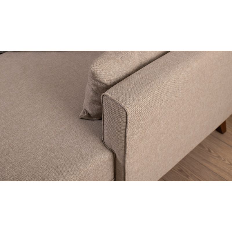 Casa si Gradina - Mobilier - Canapele si coltare - Coltare - Coltar extensibil, Hanah Home, lemn si mdf, crem, 205x140x85 cm - Infinity.ro
