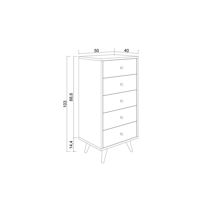 Casa si Gradina - Mobilier - Comode si corpuri - Comode - Comoda, Hanah Home, pal melaminat, marmura ephesus, 50x40x103 cm - Infinity.ro