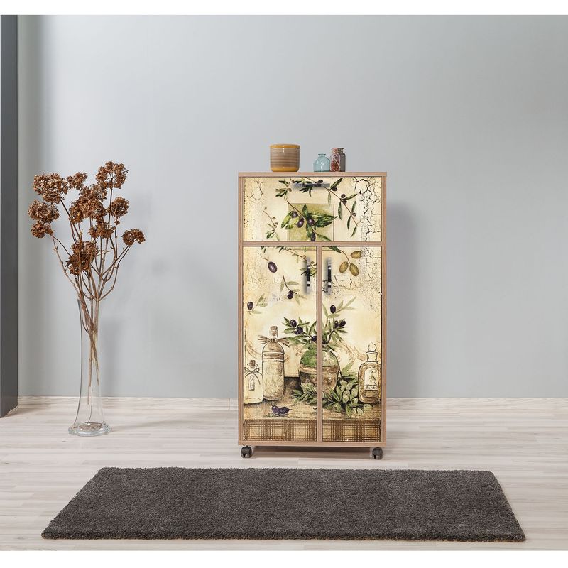 Casa si Gradina - Mobilier - Comode si corpuri - Comode - Comoda, Hanah Home, pal melaminat, stejar sonoma, 60x36x116 cm - Infinity.ro