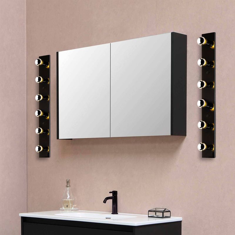 Casa si Gradina - Corpuri si surse de iluminat - Corpuri de iluminat pentru baie - Aplica de perete, Opviq, metal, negru auriu, 10x10x91 cm, 942FLG2184 - Infinity.ro