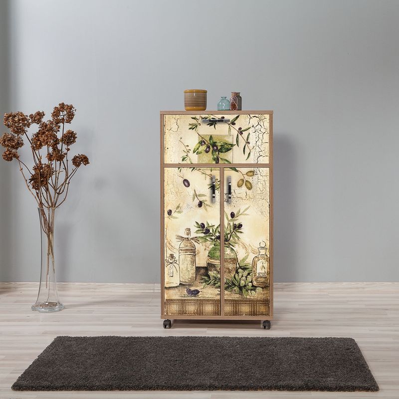 Casa si Gradina - Mobilier - Comode si corpuri - Comode - Comoda, Hanah Home, pal melaminat, stejar sonoma, 60x36x116 cm - Infinity.ro