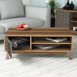 Casa si Gradina - Mobilier - Seturi de mobilier - Seturi living - Set mobilier living, Hanah Home, pal melaminat, nuc si albastru, multiple piese - Infinity.ro