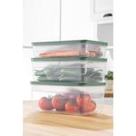 Casa si Gradina - Bucatarie si vesela - Organizare si depozitare bucatarie - Cutii alimentare - Set cutii de depozitare, Hermia, plastic, verde, 18,5x28,5x7/10/13 cm, 3 piese - Infinity.ro