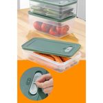Casa si Gradina - Bucatarie si vesela - Organizare si depozitare bucatarie - Cutii alimentare - Set cutii de depozitare, Hermia, plastic, verde, 18,5x28,5x7/10/13 cm, 3 piese - Infinity.ro