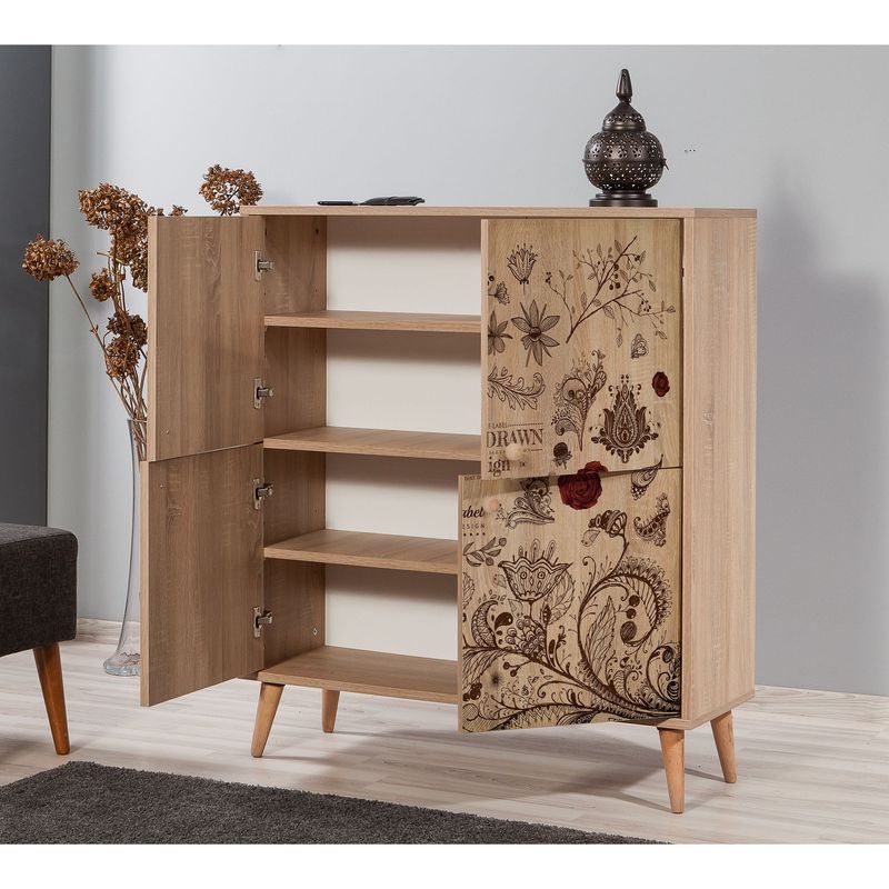 Casa si Gradina - Mobilier - Dulapuri si sifoniere - Dulapuri - Dulap multifunctional, Hanah Home, pal melaminat, stejar sonoma, 95x36x111 cm, 863SPH3952 - Infinity.ro
