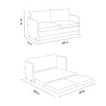 Casa si Gradina - Mobilier - Canapele si coltare - Canapele - Canapea extensibila, Atelier Del Sofa, textil, gri inchis, 200x140 cm - Infinity.ro